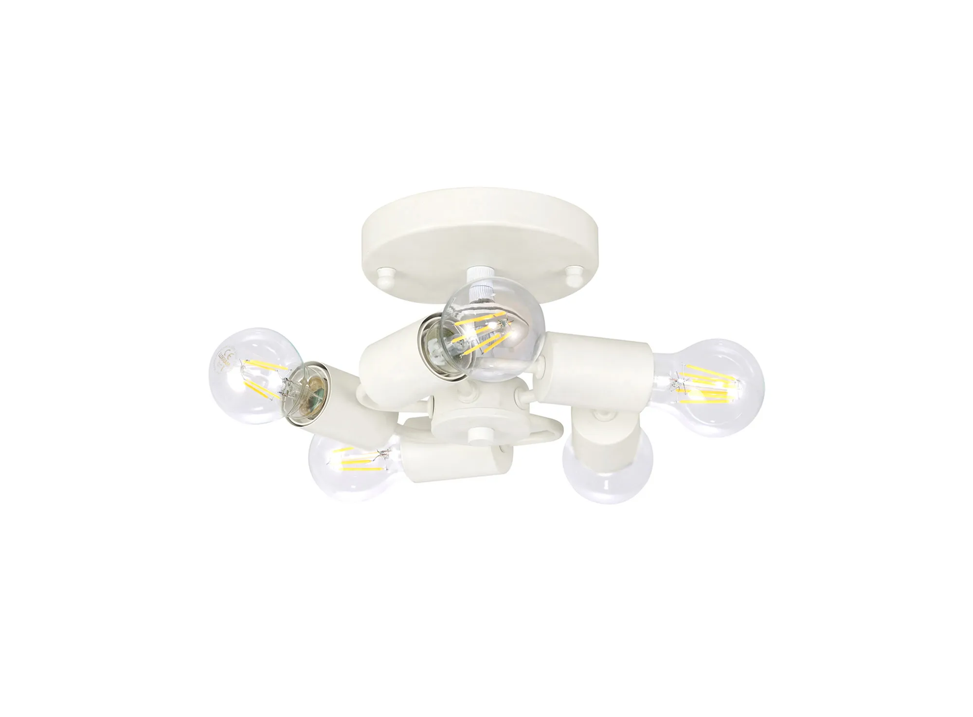 Baymont 50cm Flush 5 Light Black, Frosted Diffuser DK0634  Deco Baymont WH BL